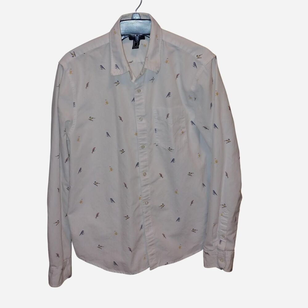 Forever-21 Men's White and Pink Shirt